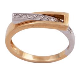 SORTIJA "GUY LAROCHE" EN ORO BICOLOR 18KT Y DIAMANTES