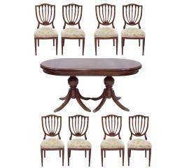 CONJUNTO DE MESA COMEDOR CON OCHO SILLAS