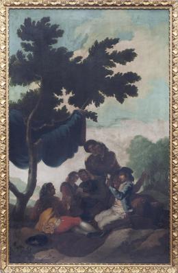 JUGADORES DE NAIPES, COPIA DEL ORIGINAL DE FRANCISCO DE GOYA