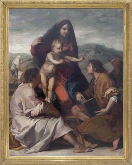 LA VIRGEN CON EL NIÑO ENTRE SAN MATEO Y UN ÁNGEL, COPIA DEL ORIGINAL DE ANDREA DEL SARTO