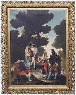 EL PASEO DE ANDALUCÍA O LA MAJA Y LOS EMBOZADOS, COPIA DEL ORIGINAL DE FRANCISCO DE GOYA