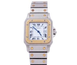 RELOJ CARTIER SANTOS EN ACERO Y ORO. AUTOMÁTICO