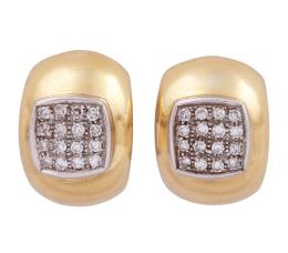 PENDIENTES EN ORO BICOLOR 18KT Y DIAMANTES