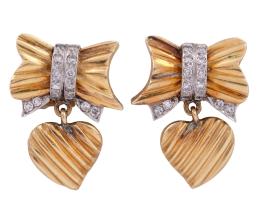 PENDIENTES EN ORO BICOLOR 18KT Y DIAMANTES