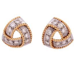 PENDIENTES EN ORO BICOLOR 18KT Y DIAMANTES