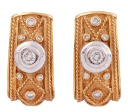 PENDIENTES EN ORO BICOLOR 18KT Y DIAMANTES