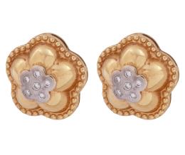 PENDIENTES EN ORO BICOLOR 18KT Y DIAMANTES