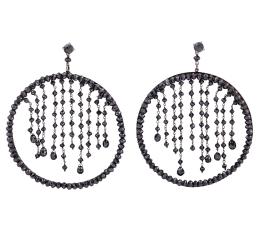 PENDIENTES EN ORO 18KT Y DIAMANTES NEGROS