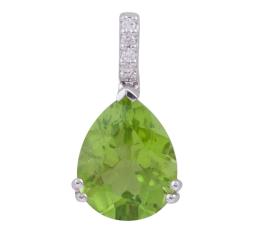 COLGANTE EN ORO 18KT, PERIDOTO Y DIAMANTES