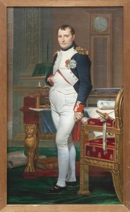 IMPRESIÓN SOBRE LIENZO DE LA OBRA ORIGINAL "RETRATO DE NAPOLEÓN EN SU GABINETE DE TRABAJO" DE JACQUES-LOUIS DAVID