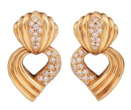 PENDIENTES EN ORO BICOLOR 18KT Y DIAMANTES