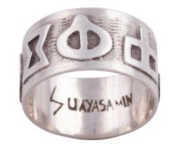 SORTIJA "GUAYASAMIN" EN PLATA DE LEY