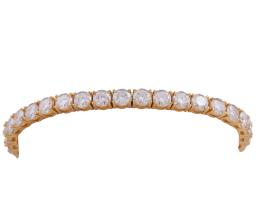 PULSERA RIVIÈRE EN PLATA DE LEY CHAPADA EN ORO Y MOISSANITAS