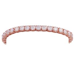 PULSERA RIVIERE EN PLATA DE LEY CHAPADA EN ORO ROSA Y MOISSANITAS