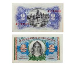 LOTE DE 1 BILLETE DE 2 PESETAS ESPAÑOLAS DE 1938