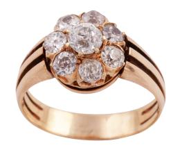 SORTIJA VINTAGE EN ORO 18KT Y DIAMANTES,