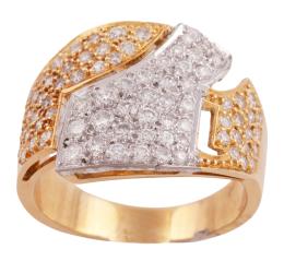 SORTIJA EN ORO BICOLOR 18KT Y DIAMANTES