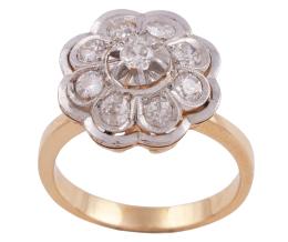 SORTIJA EN ORO BICOLOR 18KT Y DIAMANTES