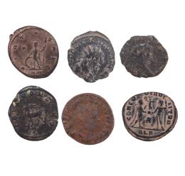 LOTE DE 6 ANTONINIANOS DE DISTINTOS EMPERADORES (S. III d.C) IMPERIO ROMANO