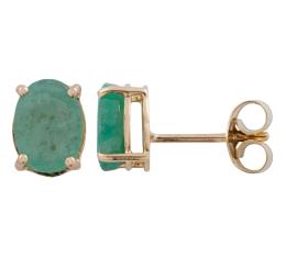 PENDIENTES EN ORO 18KT Y ESMERALDAS