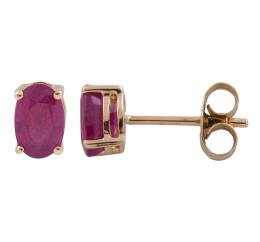 PENDIENTES EN ORO 18KT Y RUBÍES