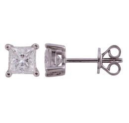PENDIENTES DORMILONA EN PLATA 925 Y MOISSANITAS