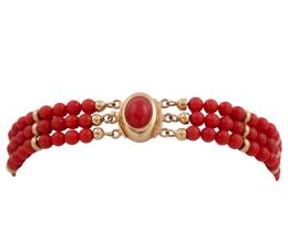 PULSERA EN ORO 18KT Y CORAL