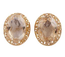 PENDIENTES EN ORO 18KT Y CUARZOS CITRINOS