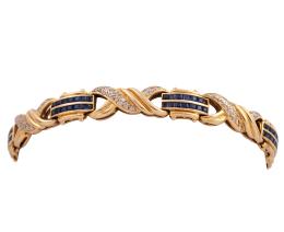 PULSERA EN ORO 18KT, ZAFIROS Y DIAMANTES
