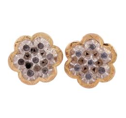 PENDIENTES EN ORO BICOLOR 18KT Y DIAMANTES