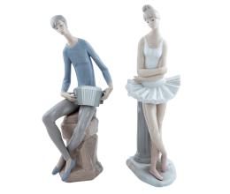 PAREJA DE FIGURAS EN LLADRÓ “BAILARINA” Y “ACORDEÓN”