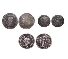 LOTE DE 3 MONEDAS DEL IMPERIO ROMANO EN PLATA