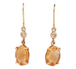 PENDIENTES EN ORO 18KT, CITRINOS Y DIAMANTES