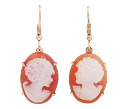 PENDIENTES EN ORO 18KT Y CAMAFEOS