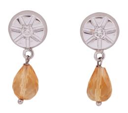PENDIENTES EN ORO 18KT, CITRINOS Y DIAMANTES