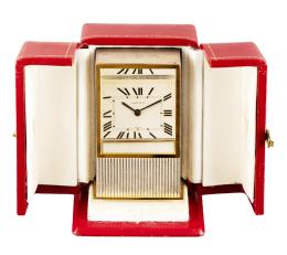 RELOJ CARTIER MISTERIOSO DE SOBREMESA O VIAJE EN PLATA DE LEY. CUARZO