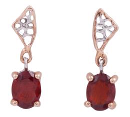 PENDIENTES EN PLATA 925 CON CHAPADO EN ORO Y GRANATES. JOYERÍA DE AUTOR, PIEZA ÚNICA