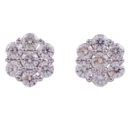 PENDIENTES ROSETA EN PLATA DE LEY Y MOISSANITAS