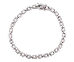 PULSERA EN PLATA DE LEY Y MOISSANITAS