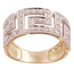 SORTIJA EN ORO 18KT Y CIRCONITAS