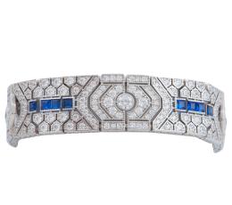 PULSERA EN PLATA DE LEY 925, ZAFIROS SINTÉTICOS Y CIRCONITAS