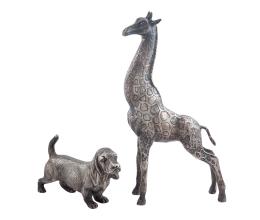 LOTE DE FIGURAS EN BRONCE PLATEADO