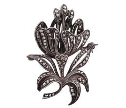 BROCHE EN PLATA 800 Y MARCASITAS