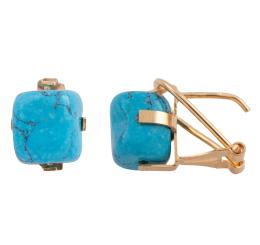 PENDIENTES EN ORO 18KT Y TURQUESAS
