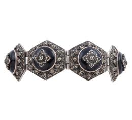 PULSERA EN PLATA 925, ÓNIX Y MARCASITAS