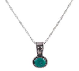 COLGANTE Y CADENA EN PLATA 925 Y CUARZO VERDE