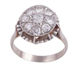 SORTIJA EN ORO BICOLOR 14KT Y DIAMANTES