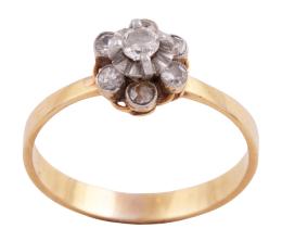 SORTIJA EN ORO BICOLOR 18KT Y DIAMANTES