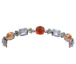 PULSERA EN ORO 18KT, ZAFIROS, TOPACIOS, CITRINOS Y ÁMBAR