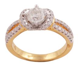 SORTIJA EN ORO BICOLOR 18KT Y DIAMANTES
